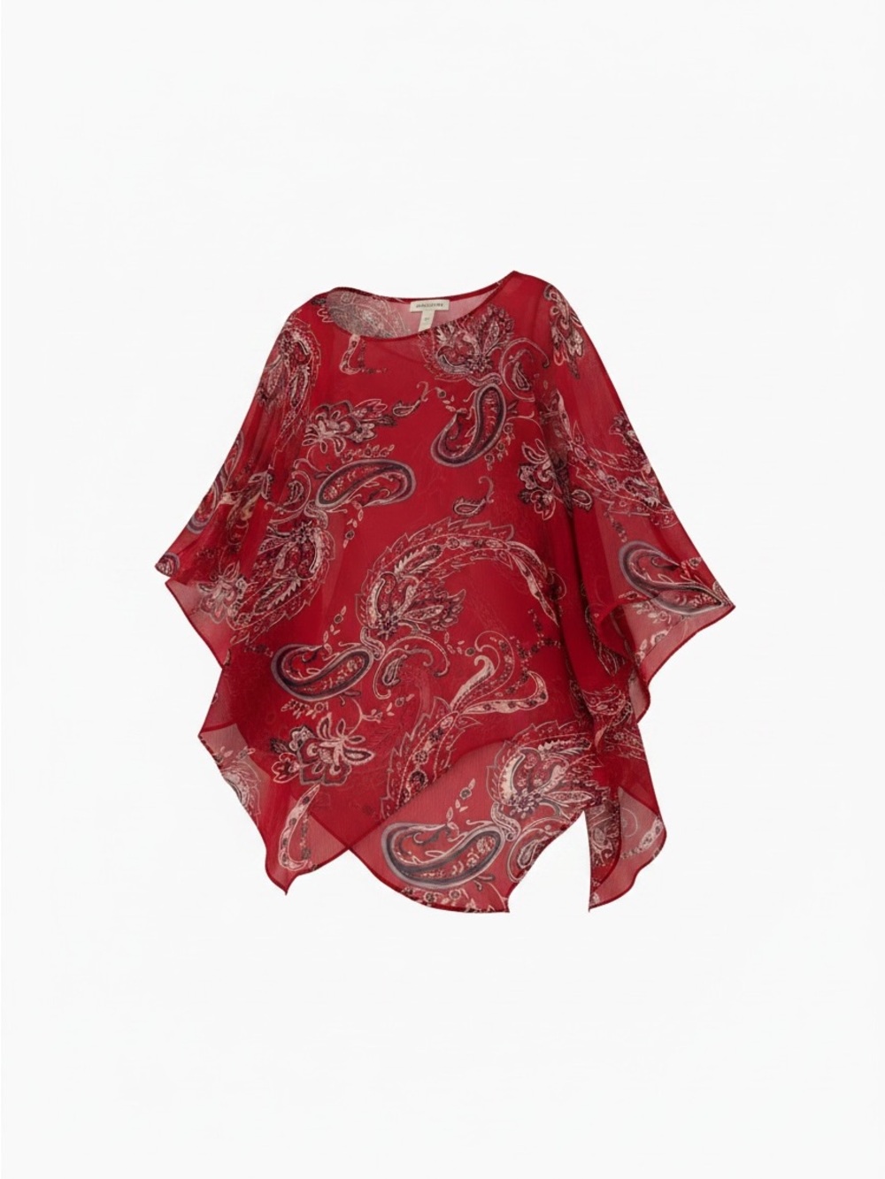 Dana Buchman Red Paisley Sheer Blouse